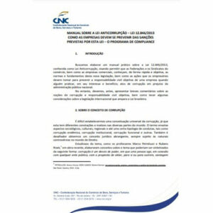 Manual sobre a Lei Anticorrupção da Confederação Nacional do Comércio de Bens, Serviços e Turismo