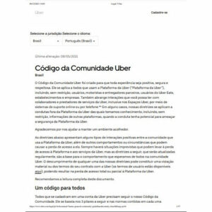 Código de Conduta - Uber