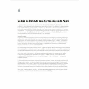 Código de Conduta Fornecedores Apple